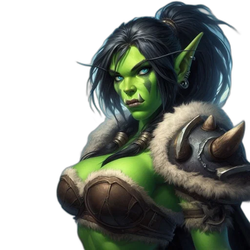 fantasy art, concept art, green, woman transparent PNG cut-out