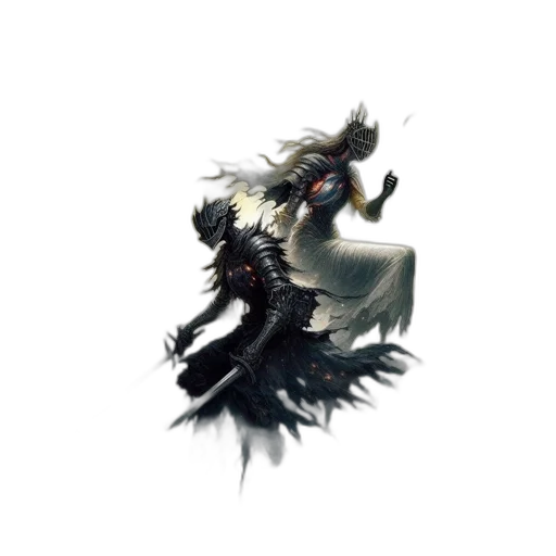dragon, weapon, hair, mask transparent PNG cut-out