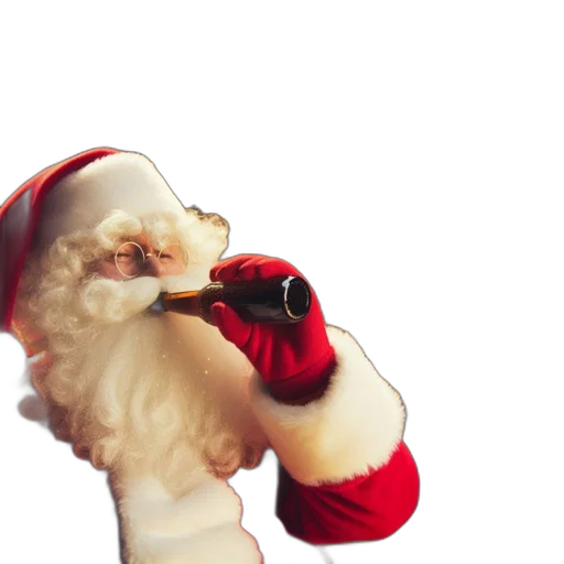 3d render, joyful, santa, claus transparent PNG cut-out