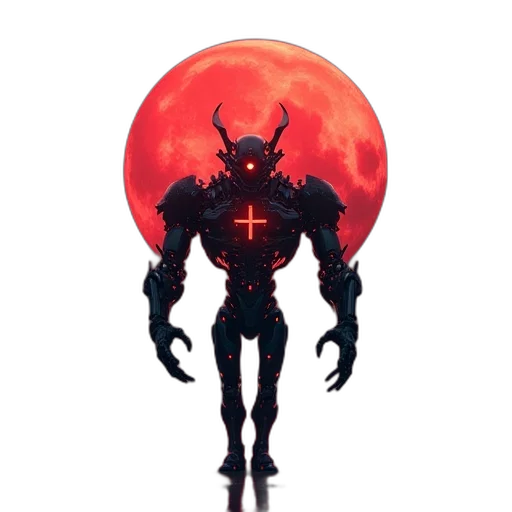 robot, mask, creature, sword transparent PNG cut-out