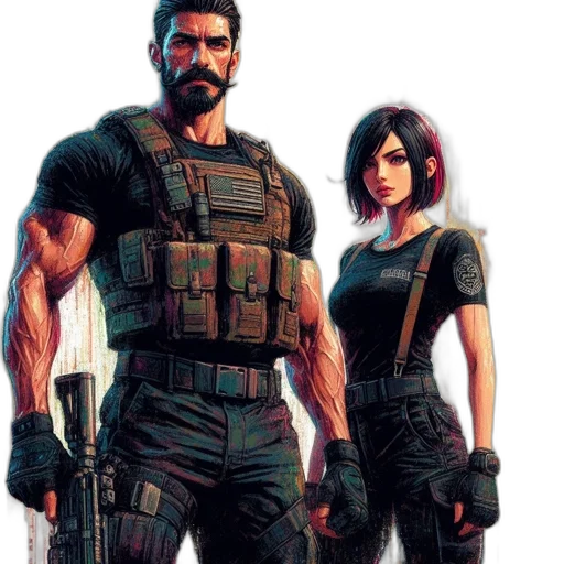 concept art, comic book art, cyberpunk, pixel art transparent PNG cut-out