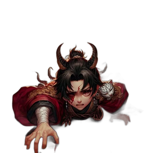 dragon, creature, staff, fantasy art transparent PNG cut-out