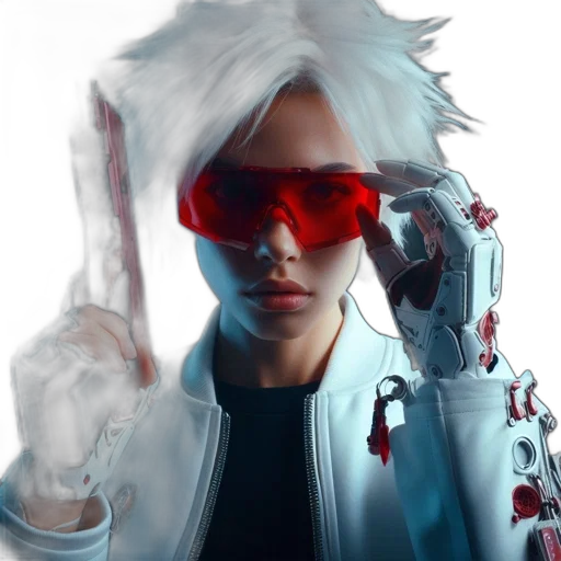 jacket, weapon, robot, face transparent PNG cut-out