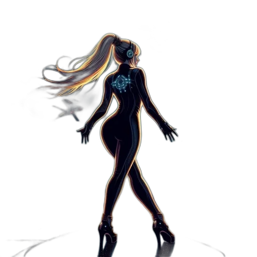 dress, robot, hair, creature transparent PNG cut-out