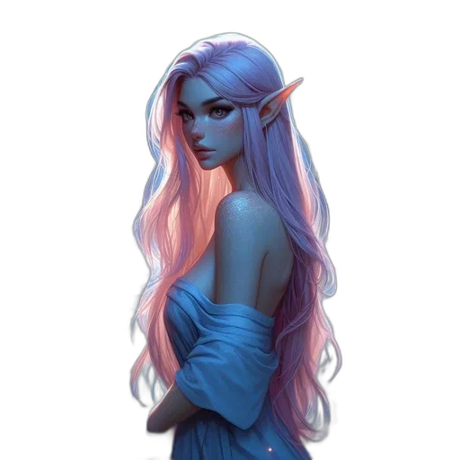 dress, dragon, face, staff transparent PNG cut-out
