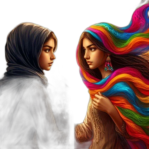 hair, fantasy art, concept art, photorealistic transparent PNG cut-out