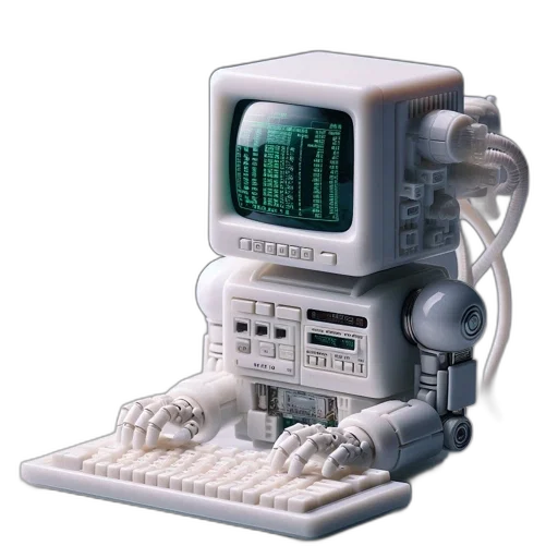 robot, weapon, furniture, vaporwave transparent PNG cut-out