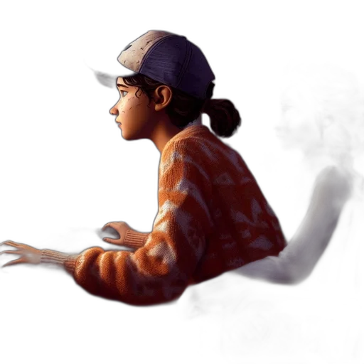 hat, face, staff, creature transparent PNG cut-out