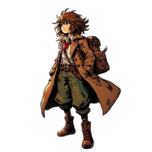 jacket, staff, concept art, pixel art transparent PNG cut-out
