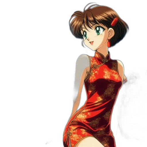 dress, anime, concept art, cartoon transparent PNG cut-out
