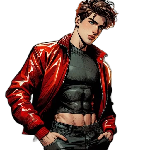 jacket, comic book art, concept art, cartoon transparent PNG cut-out