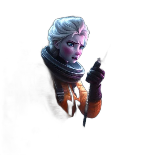 staff, weapon, face, jacket transparent PNG cut-out