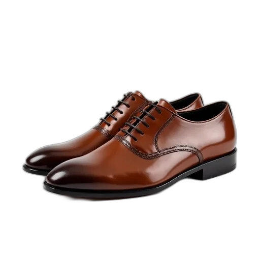 shoes, photorealistic, pair, brown transparent PNG cut-out