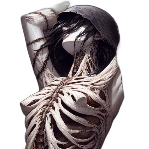 mask, dress, hair, creature transparent PNG cut-out