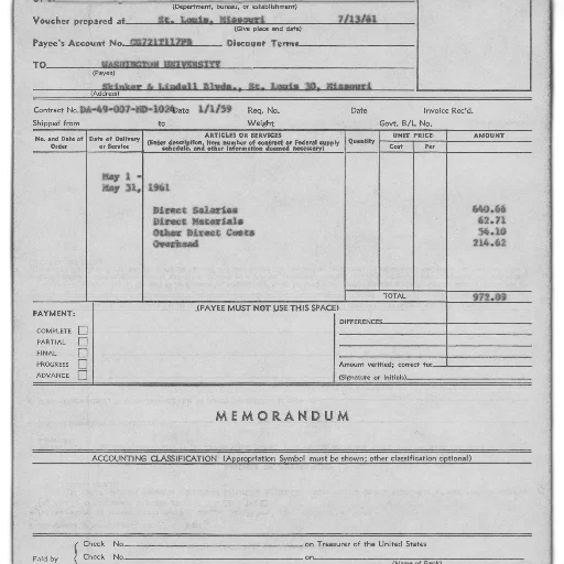 vintage, invoice, washington, university transparent PNG cut-out