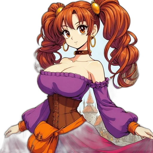 dress, staff, crown, anime transparent PNG cut-out