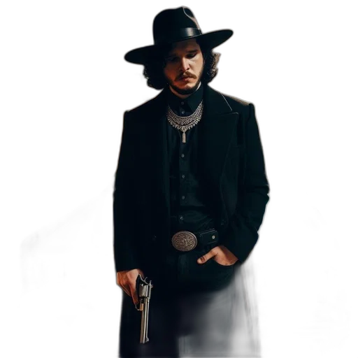 hat, staff, jacket, weapon transparent PNG cut-out