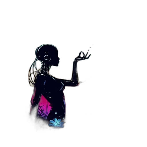 dress, creature, staff, mask transparent PNG cut-out