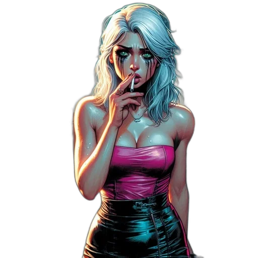 dress, comic book art, concept art, cartoon transparent PNG cut-out