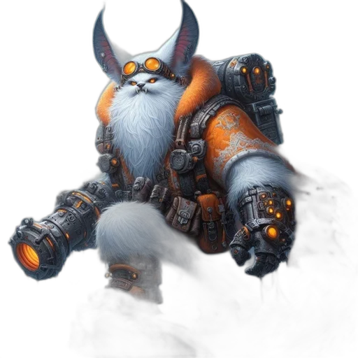 dragon, robot, staff, weapon transparent PNG cut-out