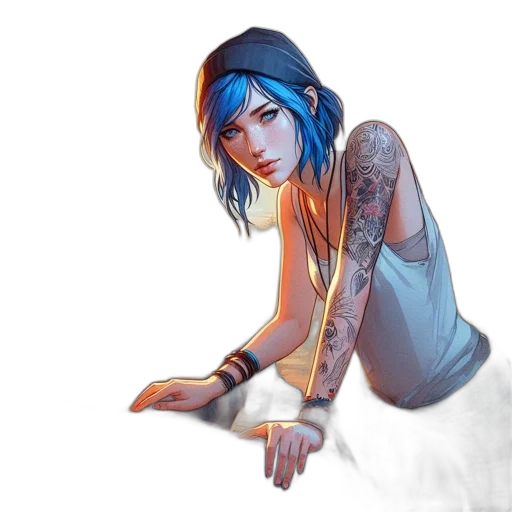 concept art, fantasy art, comic book art, cyberpunk transparent PNG cut-out
