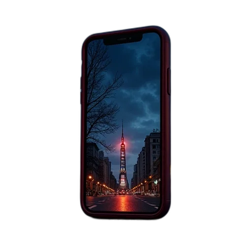 bottle, city, night, phone transparent PNG cut-out