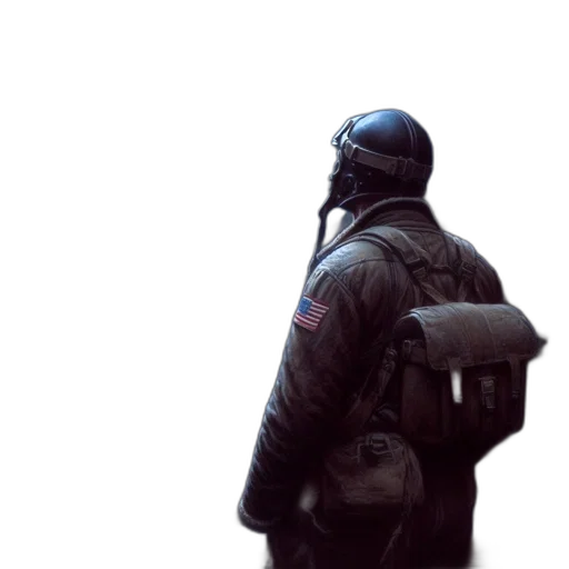 jacket, weapon, robot, staff transparent PNG cut-out
