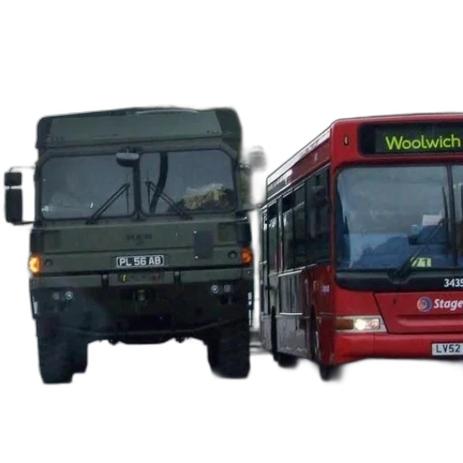 3d render, red, bus, destination transparent PNG cut-out