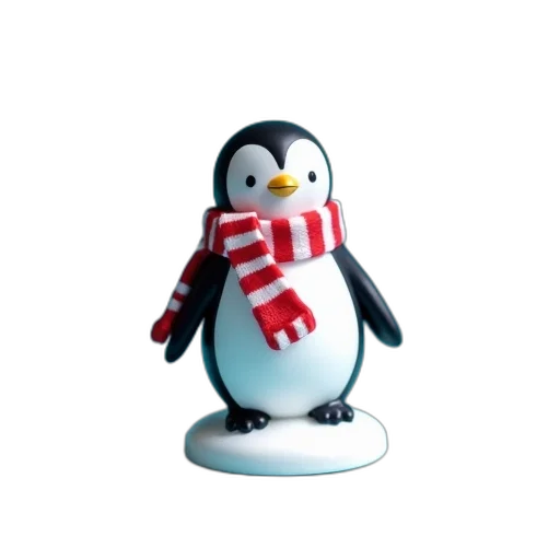 3d render, small, white, penguin transparent PNG cut-out