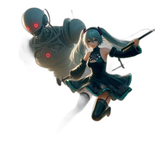 weapon, robot, staff, creature transparent PNG cut-out