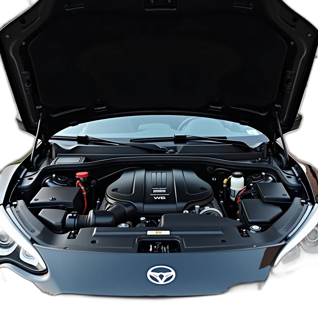 car, hood, open, revealing transparent PNG cut-out