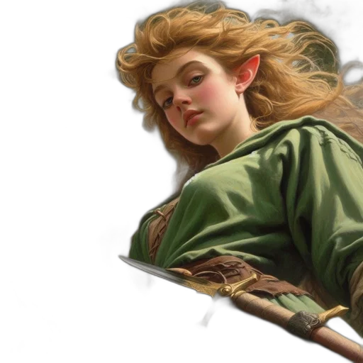 jacket, sword, fantasy art, oil painting transparent PNG cut-out