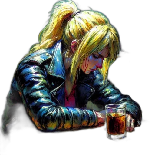 jacket, face, cyberpunk, concept art transparent PNG cut-out