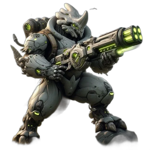robot, weapon, creature, staff transparent PNG cut-out