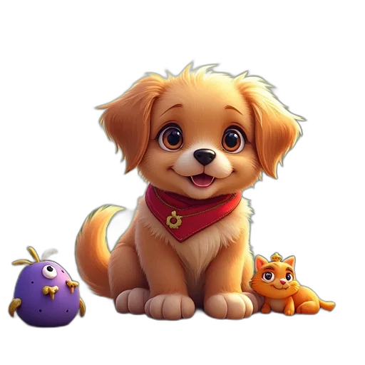 animal, crown, staff, 3d render transparent PNG cut-out
