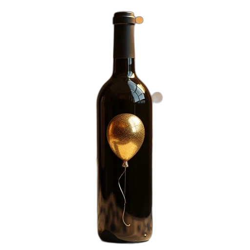 bottle, 3d render, photorealistic, wine transparent PNG cut-out