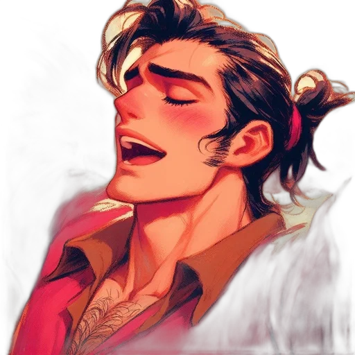 face, jacket, comic book art, watercolor transparent PNG cut-out
