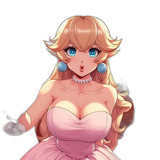 dress, staff, crown, anime transparent PNG cut-out
