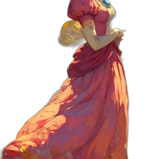 dress, crown, staff, flower transparent PNG cut-out