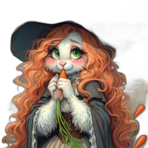 staff, hat, creature, dress transparent PNG cut-out