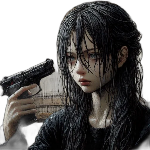 weapon, photorealistic, concept art, comic book art transparent PNG cut-out
