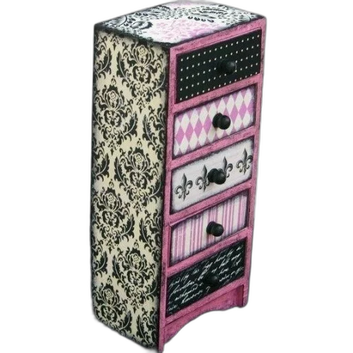 furniture, jewelry, decorative, multi-drawer transparent PNG cut-out