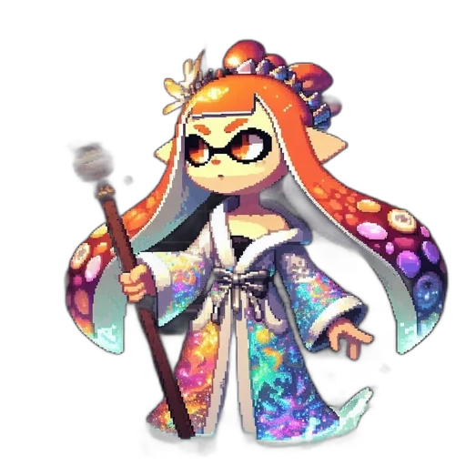 staff, weapon, dress, vaporwave transparent PNG cut-out