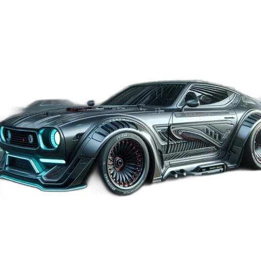 car, 3d render, concept art, photorealistic transparent PNG cut-out