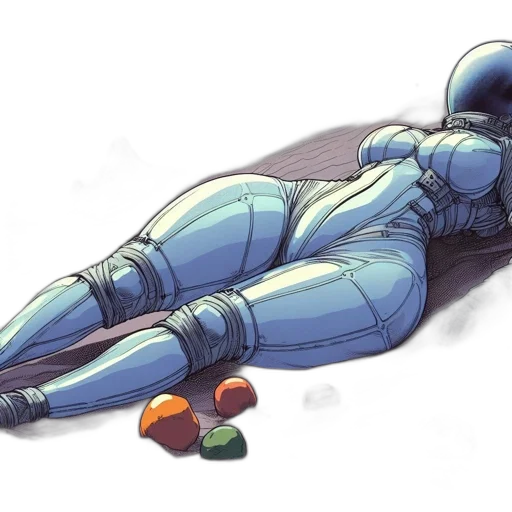 robot, concept art, vaporwave, comic book art transparent PNG cut-out
