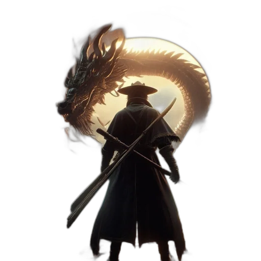 dragon, staff, mask, sword transparent PNG cut-out