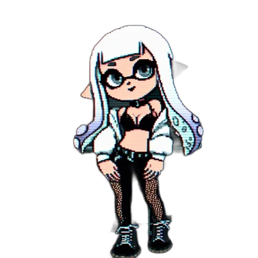 dress, cartoon, pixel art, vaporwave transparent PNG cut-out