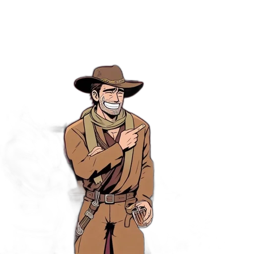 jacket, staff, hat, weapon transparent PNG cut-out