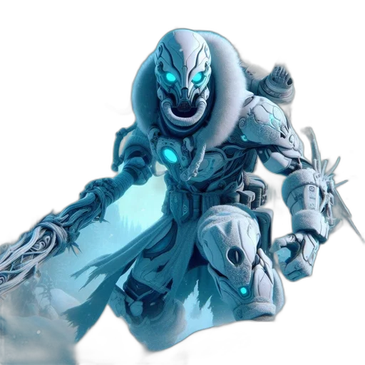 robot, mask, weapon, creature transparent PNG cut-out