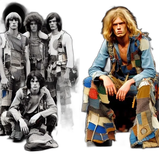 jacket, two, contrasting, scenes transparent PNG cut-out